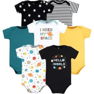 imageHudson Baby babyboys Cotton Bodysuits 7packHappy Planets