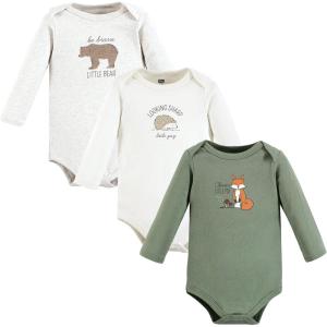 imageHudson Baby babyboys Cotton Longsleeve Bodysuits 3packForest Fox