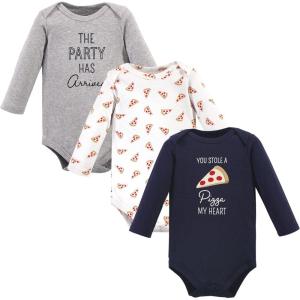 imageHudson Baby babyboys Cotton Longsleeve Bodysuits 3packPizza