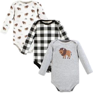 imageHudson Baby babyboys Cotton Longsleeve Bodysuits 3packWild Buffalo