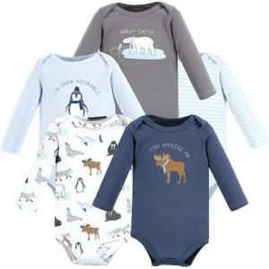 imageHudson Baby babyboys Cotton Longsleeve Bodysuits 5packArctic Animals