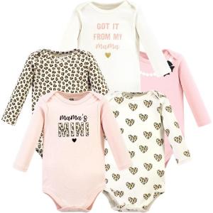 imageHudson Baby babyboys Cotton Longsleeve Bodysuits 5packLeopard Hearts