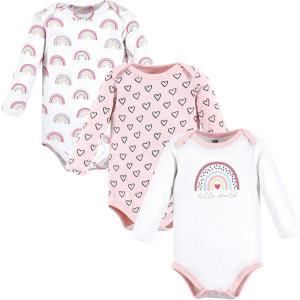imageHudson Baby babygirls Cotton Longsleeve Bodysuits 3packModern Rainbow