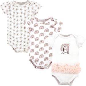 imageHudson Home Collection Baby Shawl Collar Plush RobeLove Rainbow Tutu