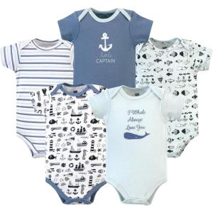 imageHudson Home Collection Baby Shawl Collar Plush RobeNautical
