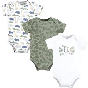 imageHudson Home Collection Baby Shawl Collar Plush RobeWild Leaf Safari
