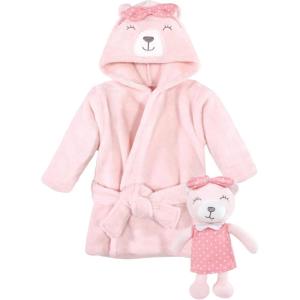 image:imageHudson Baby unisexbaby Plush Bathrobe and Toy SetBear Girl