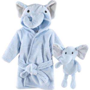 image:imageHudson Baby unisexbaby Plush Bathrobe and Toy SetBlue Elephant