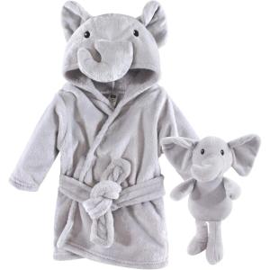 image:imageHudson Baby unisexbaby Plush Bathrobe and Toy SetGray Elephant