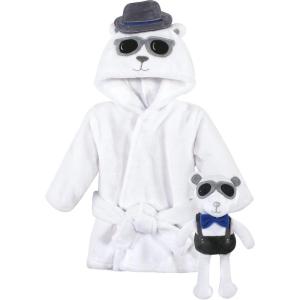 image:imageHudson Baby unisexbaby Plush Bathrobe and Toy SetHandsome Bear