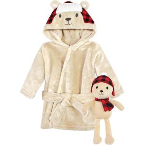 image:imageHudson Baby unisexbaby Plush Bathrobe and Toy SetPlaid Bear