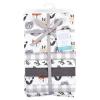 image:imageLittle Treasure Hudson Baby Cotton Poly Flannel Receiving Blankets Multipack Pink Rose 30x30 inchesGrey Woodland Faces