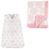 image:imageHudson Baby Plush Blanket amp Wearable Jersey Cotton Sleeping BagModern Floral