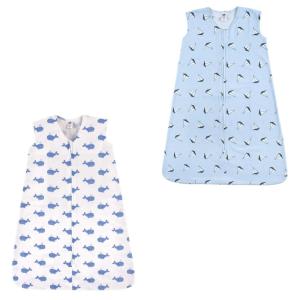 image:imageHudson Baby Unisex Baby Cotton Sleeveless Wearable Sleeping Bag Sack Blanket Fairytale Princess 06 MonthsBlue Whales Sailboats 2pack