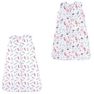 image:imageHudson Baby Unisex Baby Cotton Sleeveless Wearable Sleeping Bag Sack Blanket Fairytale Princess 06 MonthsFeathers Woodland Fox 2pack