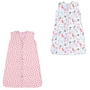 image:imageHudson Baby Unisex Baby Cotton Sleeveless Wearable Sleeping Bag Sack Blanket Fairytale Princess 06 MonthsGold Hearts Woodland Fox 2pack