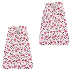 image:imageHudson Baby Unisex Baby Cotton Sleeveless Wearable Sleeping Bag Sack Blanket Fairytale Princess 06 MonthsPink Flowers 2pack