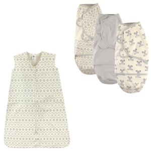 image:imageHudson Baby Wearable Sleeping Bag amp Swaddle Wrap 3Pack Jersey CottonAztec
