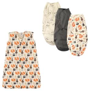 image:imageHudson Baby Wearable Sleeping Bag amp Swaddle Wrap 3Pack Jersey CottonForest
