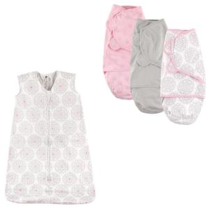 image:imageHudson Baby Wearable Sleeping Bag amp Swaddle Wrap 3Pack Jersey CottonModern Floral