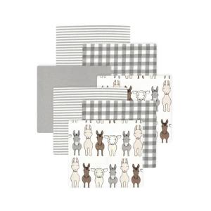 image:imageLittle Treasure Hudson Baby Cotton Poly Flannel Receiving Blankets Multipack Pink Rose 30x30 inchesBeige Farm Friends