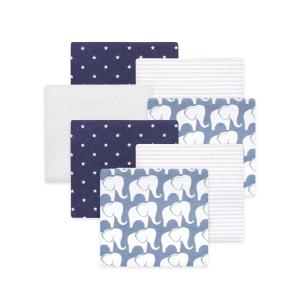 image:imageLittle Treasure Hudson Baby Cotton Poly Flannel Receiving Blankets Multipack Pink Rose 30x30 inchesBlue Elephant
