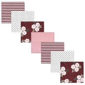 image:imageLittle Treasure Hudson Baby Cotton Poly Flannel Receiving Blankets Multipack Pink Rose 30x30 inchesBurgundy Florals