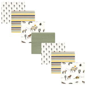 image:imageLittle Treasure Hudson Baby Cotton Poly Flannel Receiving Blankets Multipack Pink Rose 30x30 inchesGreen Desert Animals