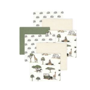 image:imageLittle Treasure Hudson Baby Cotton Poly Flannel Receiving Blankets Multipack Pink Rose 30x30 inchesGreen Going on Safari