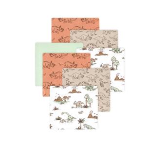 image:imageLittle Treasure Hudson Baby Cotton Poly Flannel Receiving Blankets Multipack Pink Rose 30x30 inchesOrange Dinosaur Adventures