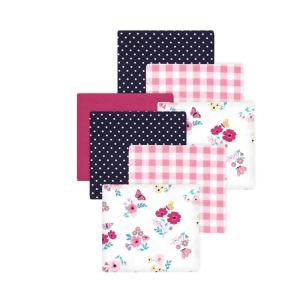 image:imageLittle Treasure Hudson Baby Cotton Poly Flannel Receiving Blankets Multipack Pink Rose 30x30 inchesPink Butterfly Floral