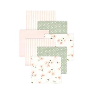image:imageLittle Treasure Hudson Baby Cotton Poly Flannel Receiving Blankets Multipack Pink Rose 30x30 inchesPink Dainty Florals