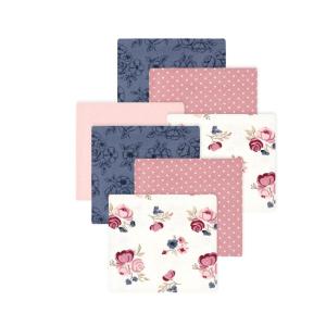 image:imageLittle Treasure Hudson Baby Cotton Poly Flannel Receiving Blankets Multipack Pink Rose 30x30 inchesPink Dusty Rose Floral