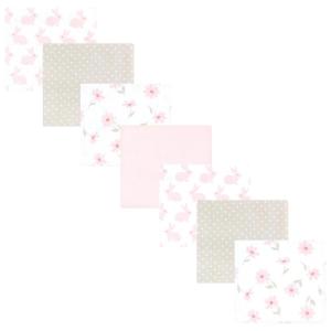 image:imageLittle Treasure Hudson Baby Cotton Poly Flannel Receiving Blankets Multipack Pink Rose 30x30 inchesPink Honey Bunnies