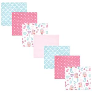 image:imageLittle Treasure Hudson Baby Cotton Poly Flannel Receiving Blankets Multipack Pink Rose 30x30 inchesPink Mermaid
