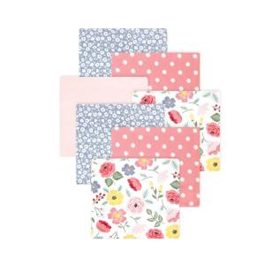 image:imageLittle Treasure Hudson Baby Cotton Poly Flannel Receiving Blankets Multipack Pink Rose 30x30 inchesPink Modern Botanical