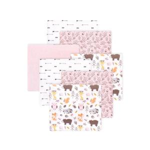 image:imageLittle Treasure Hudson Baby Cotton Poly Flannel Receiving Blankets Multipack Pink Rose 30x30 inchesPink Pinecone