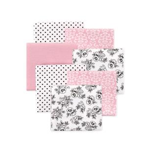 image:imageLittle Treasure Hudson Baby Cotton Poly Flannel Receiving Blankets Multipack Pink Rose 30x30 inchesPink Toile
