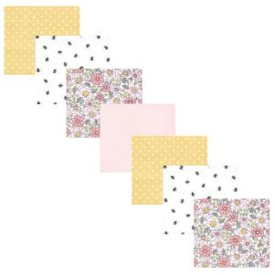 image:imageLittle Treasure Hudson Baby Cotton Poly Flannel Receiving Blankets Multipack Pink Rose 30x30 inchesPink Yellow Pretty Florals