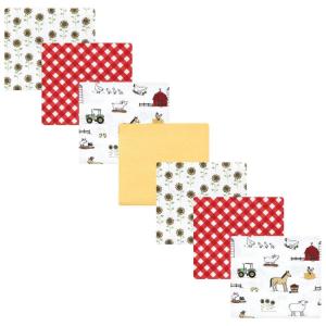 image:imageLittle Treasure Hudson Baby Cotton Poly Flannel Receiving Blankets Multipack Pink Rose 30x30 inchesRed Girl Farm