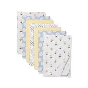 image:imageLittle Treasure Hudson Baby Cotton Poly Flannel Receiving Blankets Multipack Pink Rose 30x30 inchesYellow Daisy Bee