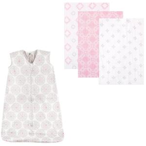 image:imageMuslin Swaddle Blanket 3Pack amp Wearable Cotton Jersey Sleeping BagDamaskModern Floral