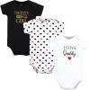 image:imageRed amp Black Daddy Bodysuits 3Pack for Girls by Hudson Baby