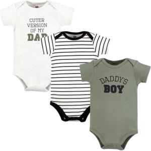 image:imageHudson Baby Infant Boy Cotton Bodysuits Sage Daddys Boy Preemie