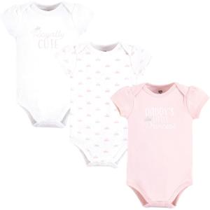 image:imageHudson Baby Infant Girl Cotton Bodysuits Daddys Princess Crown Preemie