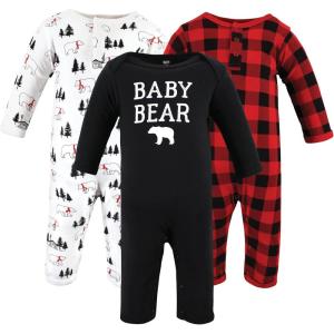 image:imageHudson Baby unisexchild Cotton CoverallsBuffalo Plaid Bear