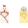 image:imageHudson Baby Boy Animal Face Hooded Towel 2Pack Bowtie Giraffe SharkRooster Scuba Duck