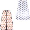 image:imageHudson Baby Safe Sleep Wearable Sleeping Bag Muslin amp Jersey Cotton 2 Pack FoxesWhale 1824 Months