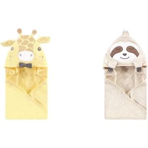 image:imageHudson Baby Boy Animal Face Hooded Towel 2Pack Bowtie Giraffe SharkBowtie Giraffe Sloth