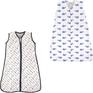 image:imageHudson Baby Safe Sleep Wearable Sleeping Bag Muslin amp Jersey Cotton 2 Pack ArrowsWhale 1824 Months